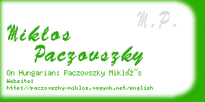 miklos paczovszky business card